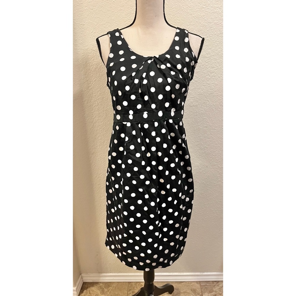 Black and white polka dot maternity dress